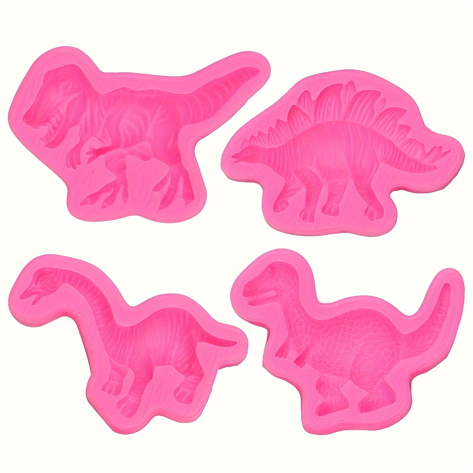 

4pcs/set Dinosaur Mold Silicone, Cute Dinosaur Mold, Dinosaur Mold For Chocolate Jelly Baking Key Pendant Toy Diy Crafts Party Decoration