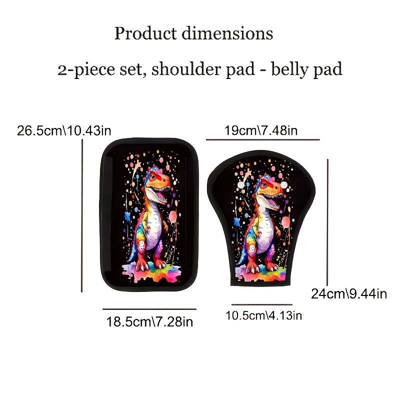 TEMU Colorful Dinosaur Style - 1 Shoulder Pad   1 Abdominal Protector. As A Gift To Family Or . Four-season Car Seatbelt Abdominal Protector,