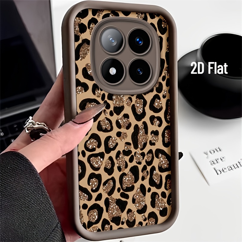 TEMU Phone Case - 2d Flat New! Phone Case Suitable For Redmi Note 15/14/13/12/pro 4g/5g Soft Case, Anti-drop Soft Mobile Phone Case, Leopard Pattern