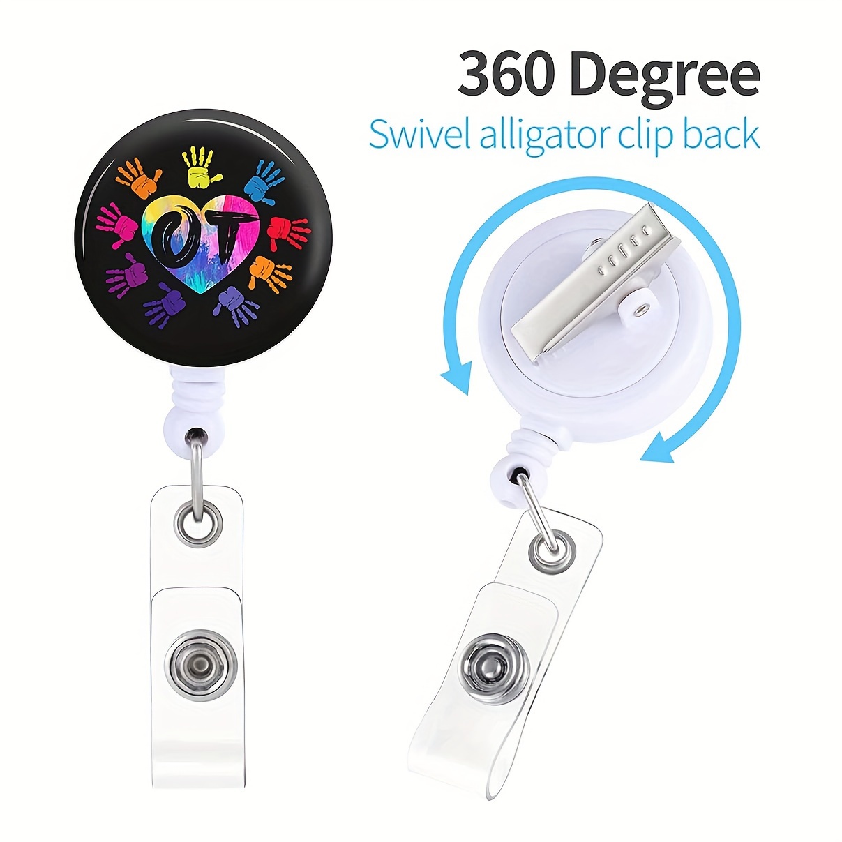 Badge Reels Holder Retractable Id Clip Nurse Name Tag Card - Temu