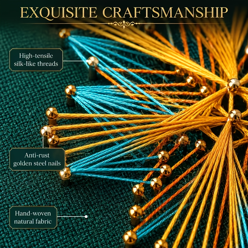Handmade Embroidery Kit, Geometric Pattern String Art