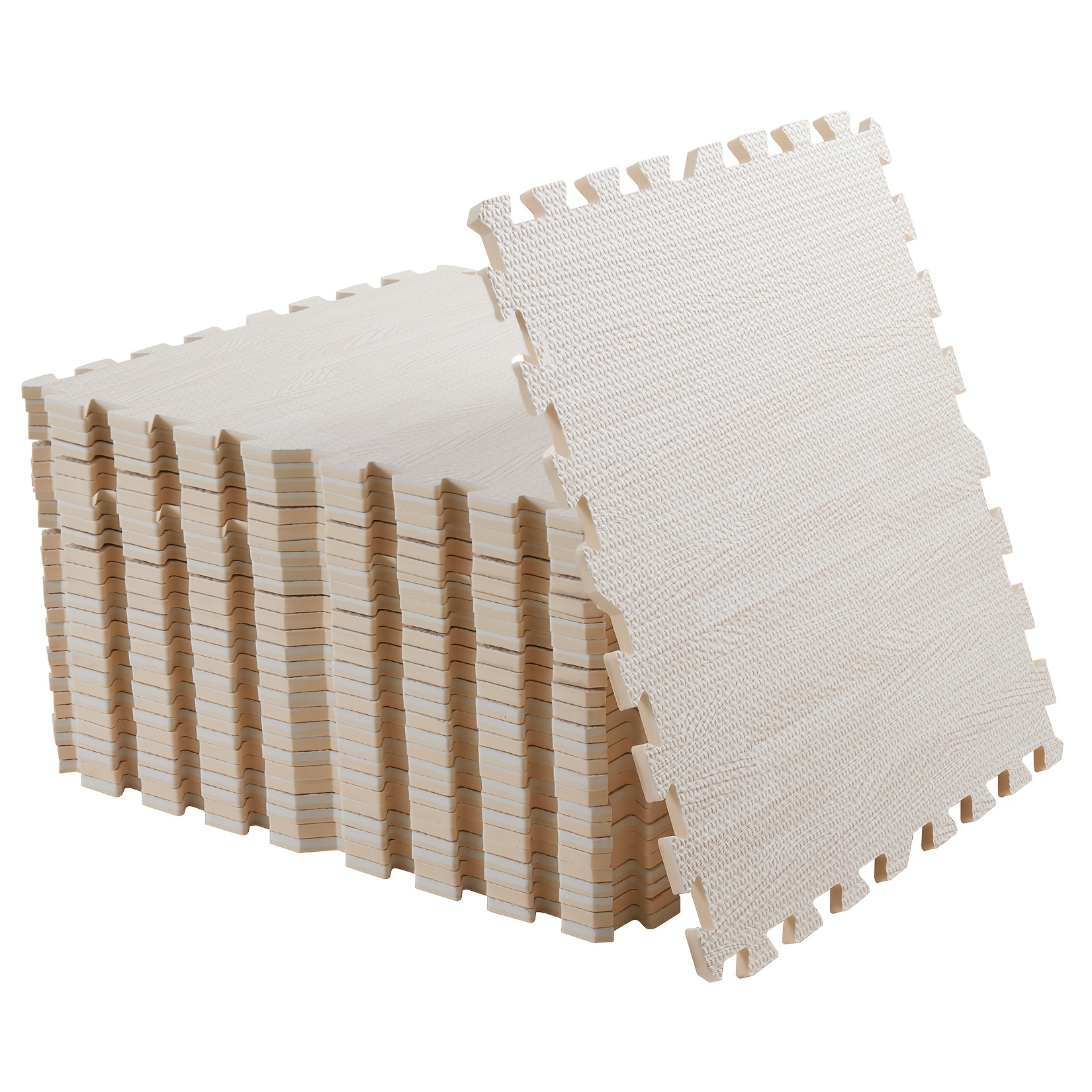 TEMU 12pcs Foam Floor Tiles, 23.6"x23.6" Wood Grain Interlocking Floor Mats, Waterproof Gym Flooring Wood Grain Puzzle Mats For Floor Exercise, Home