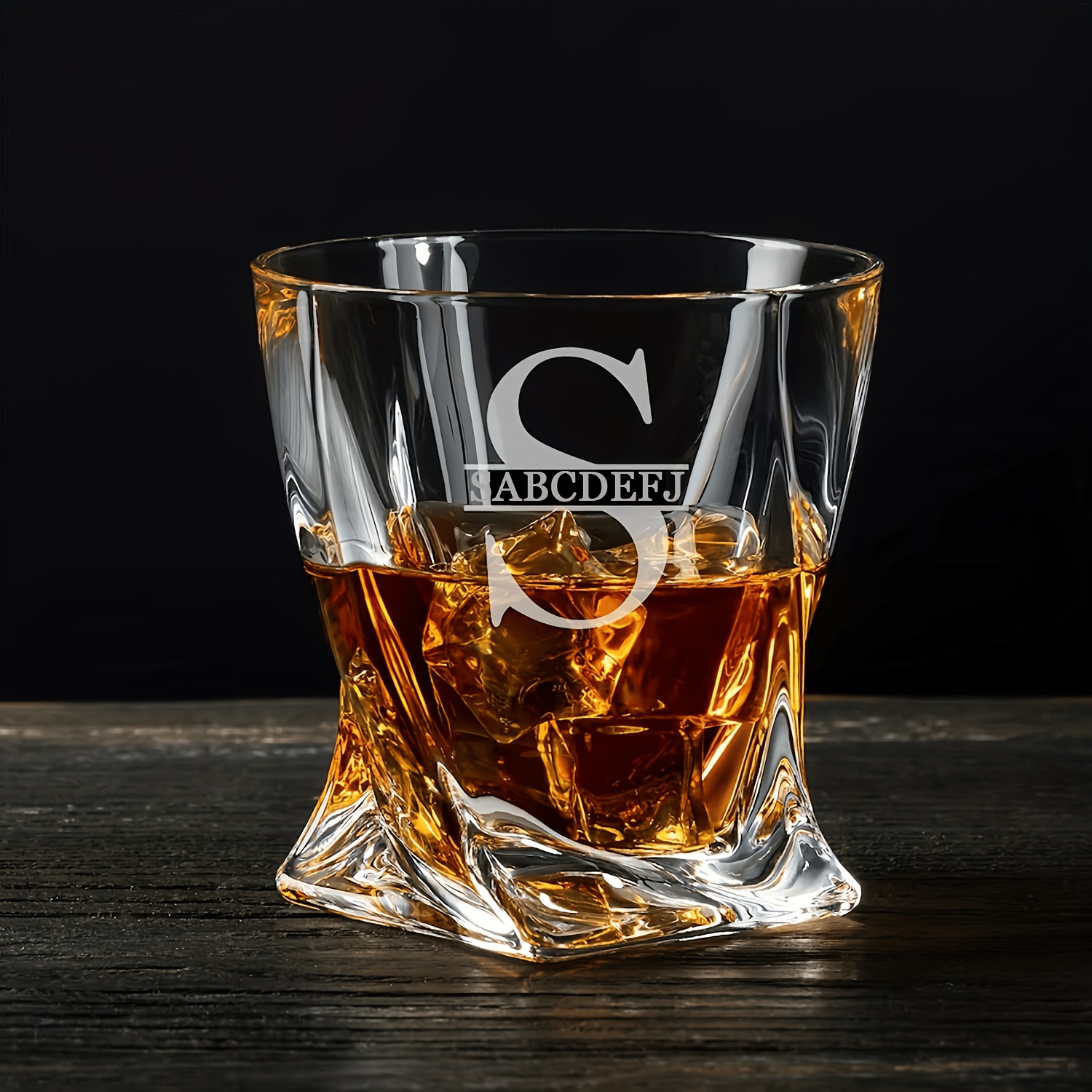 TEMU Carved Twisted Whisky Mug-a Little- Gift For Lovers Of Bourbon And Vintage Cocktails, 11oz Reusable Glass For Bars, Pubs, Clubs, Restaurants And