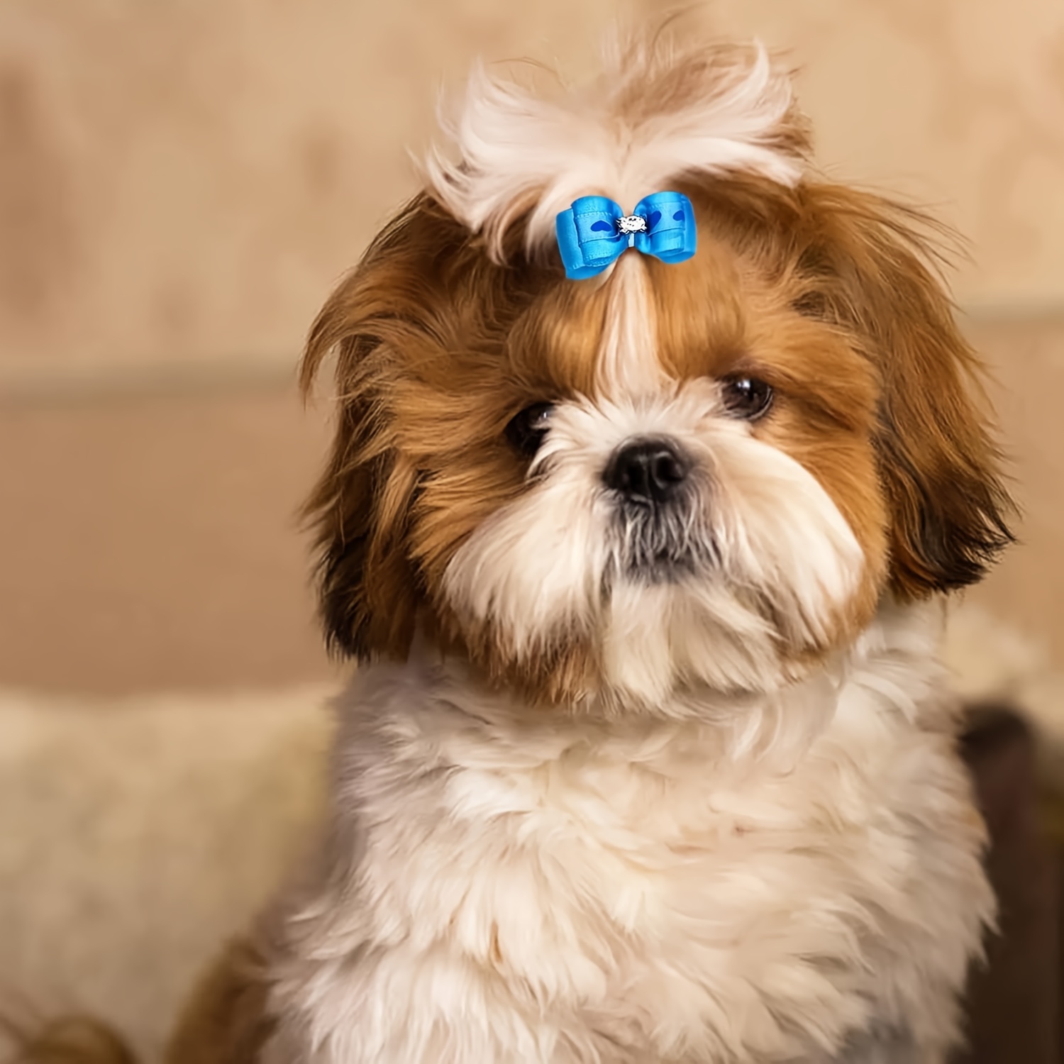 

30pcs Floral Headbands For Pet Dogs, Decorated With Double-layered Bow Hair Ties