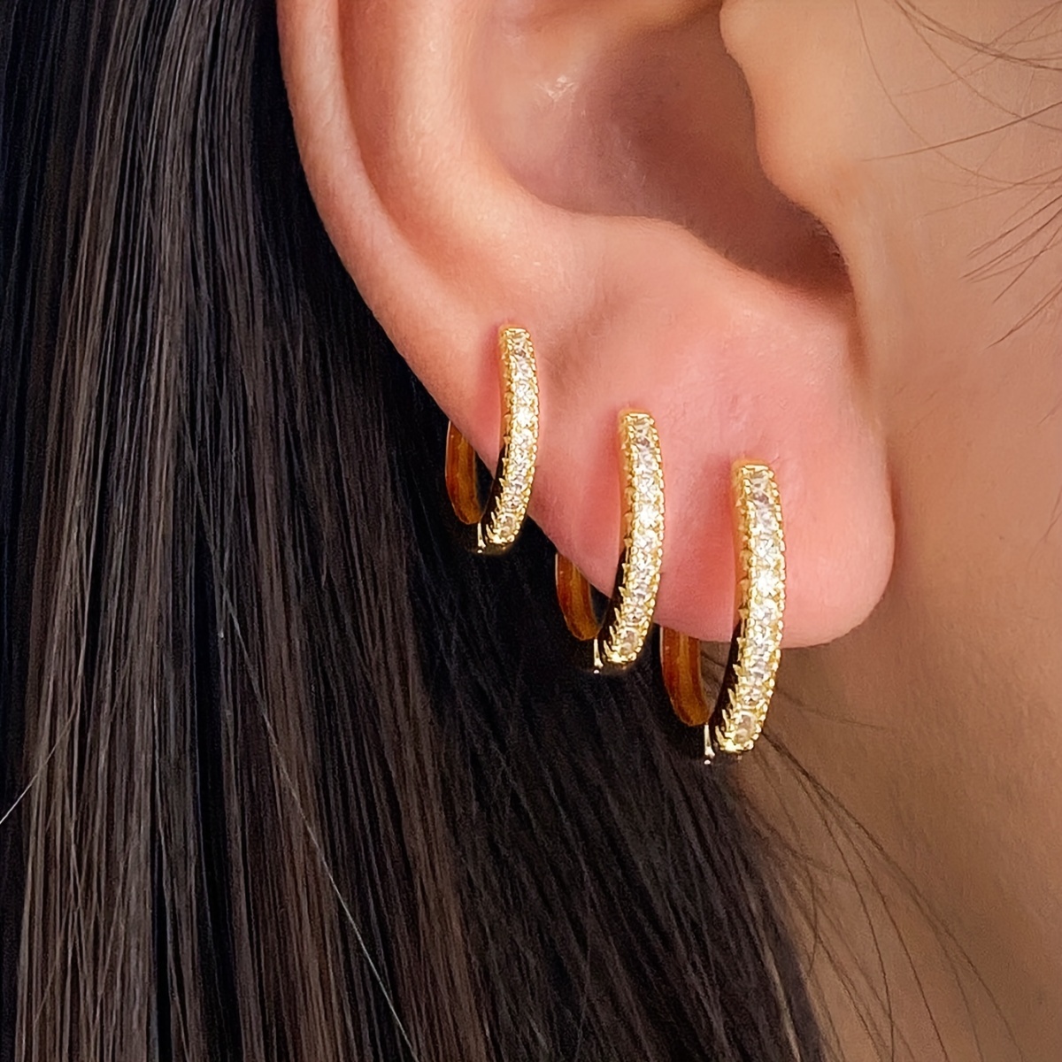 

3-piece Set Huggie Hoop Earrings, Simple Style Fashion Earrings For Women, Versatile Jewelry Accessories