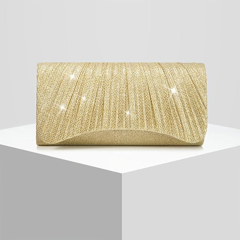 TEMU Bolso de Noche Fruncido para Mujer Bolso de Novia Banquete Bolso de Combinable Bolso de Cuerpo Bolso de Boda Temporada de , Muy Adecuado para ,