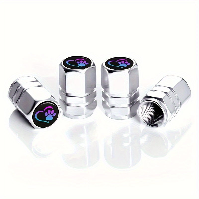4pcs Tire Valve Cover Valve Stem Cover Is Suitable For All Cars, Trucks, Suvs, Motorcycles, And Cars, With Cute And Colored Footprints To To