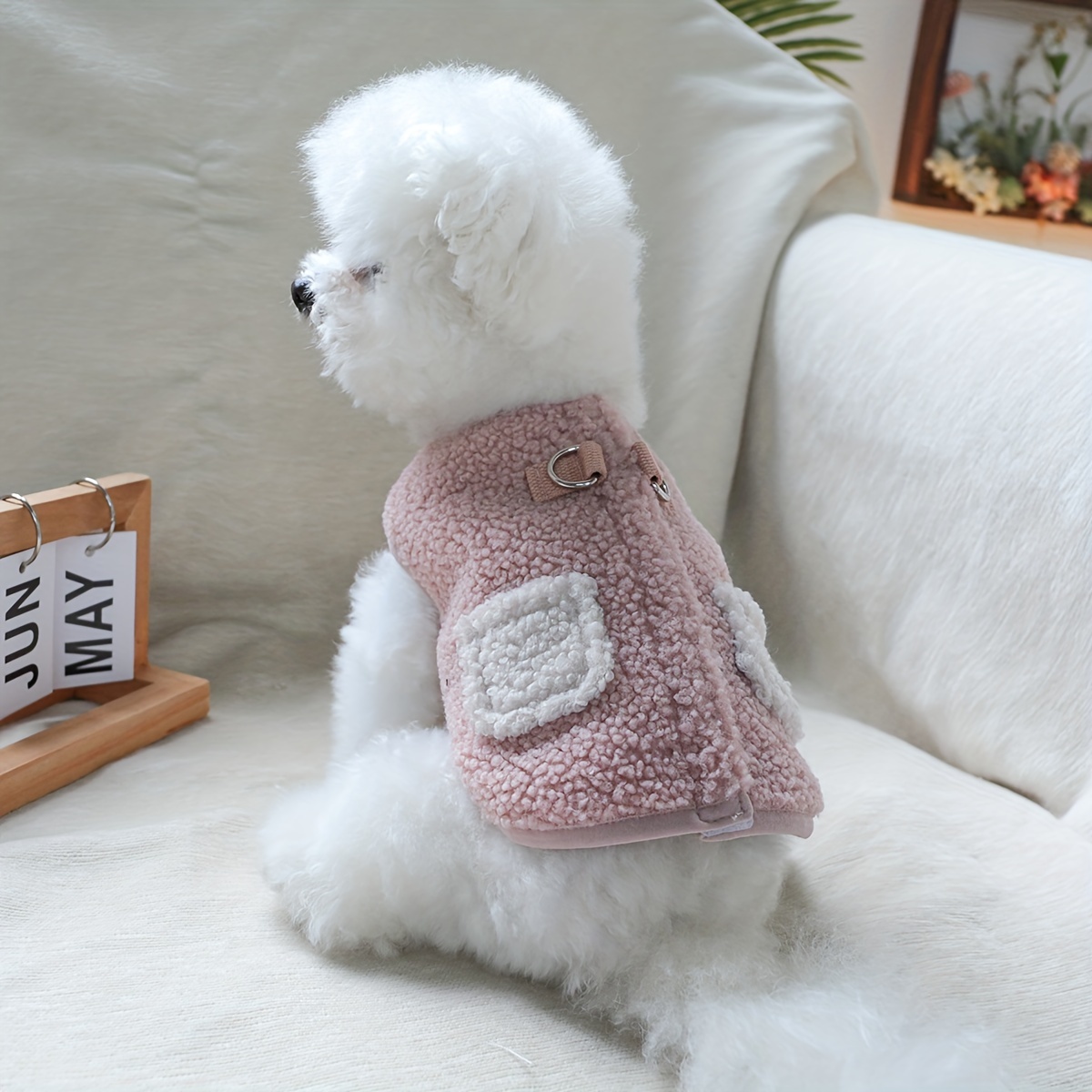 

Vest For Small Dogs, Knitted Coat With Press-button Closure, Polyester Fabric, Pet Clothing For , Bichon , Schnauzer, Teddy Breeds, Spring/fall Wear