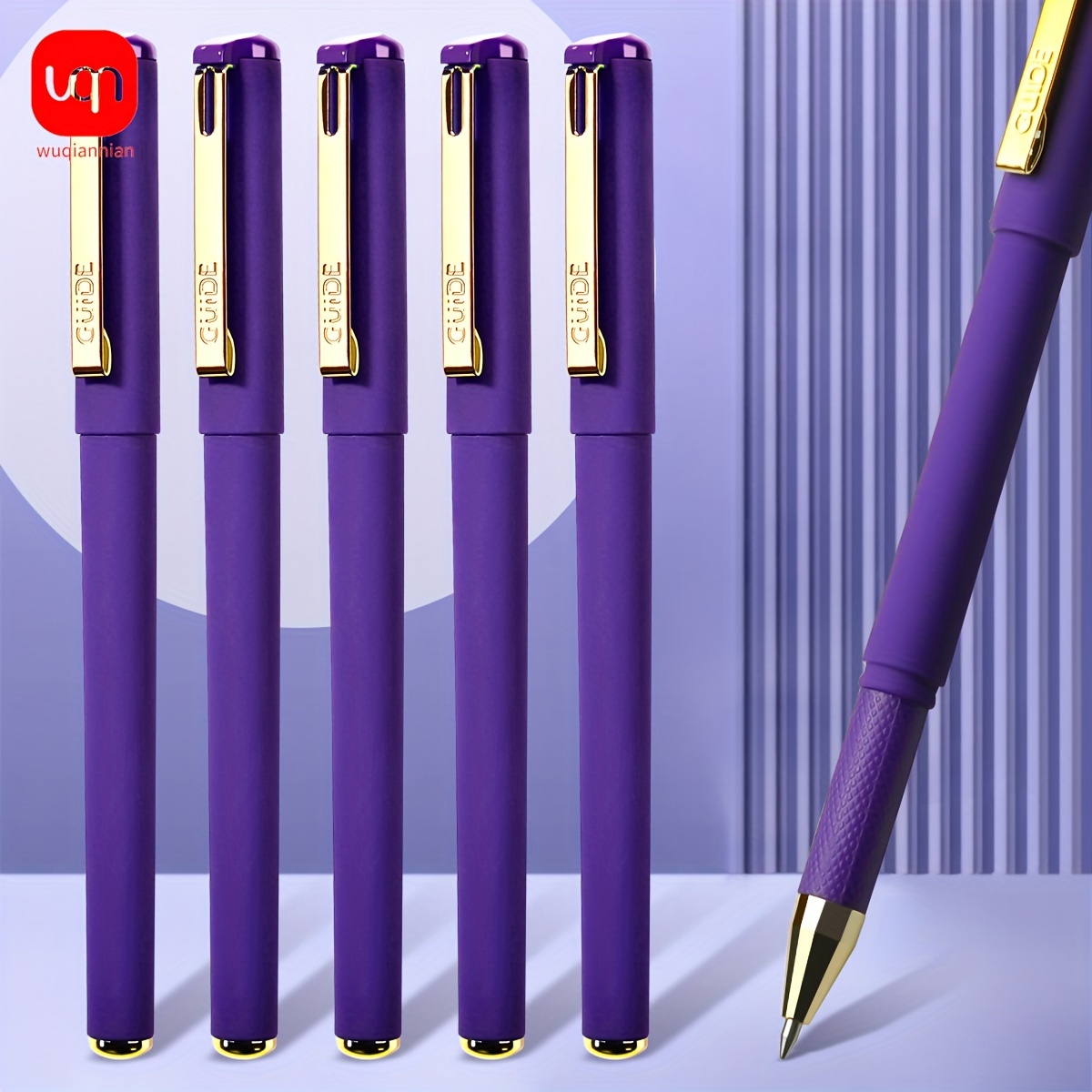 

Wqn Mysterious Purple Gel Pen Set 0.7mm 3 Pens + 8 Refills Metal Pen Holder, Unique High-quality Purple Ink, Smooth Writing Suitable For Calligraphy Practice, Gift, School, Back-to-school Season