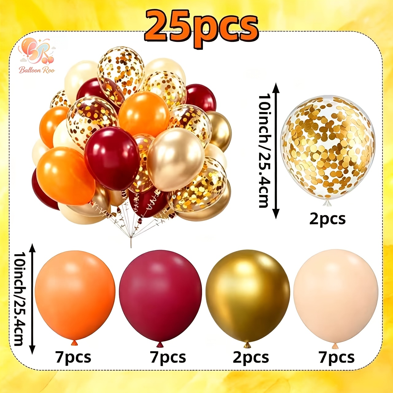 TEMU Set di palloncini 25 pezzi color vino vintage autunnale, , combinazione di colori vintage, per compleanni, matrimoni autunnali, addii al