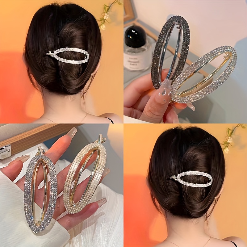 

Elegant Oval Hair Claw Clip For Women - Vintage Style Alloy Hair Accessory