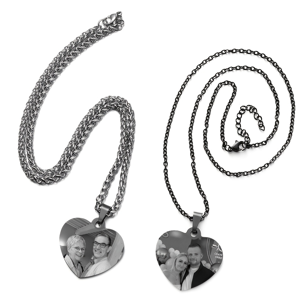 Custom Photo Necklace with Heart Pendant for Pet Lovers