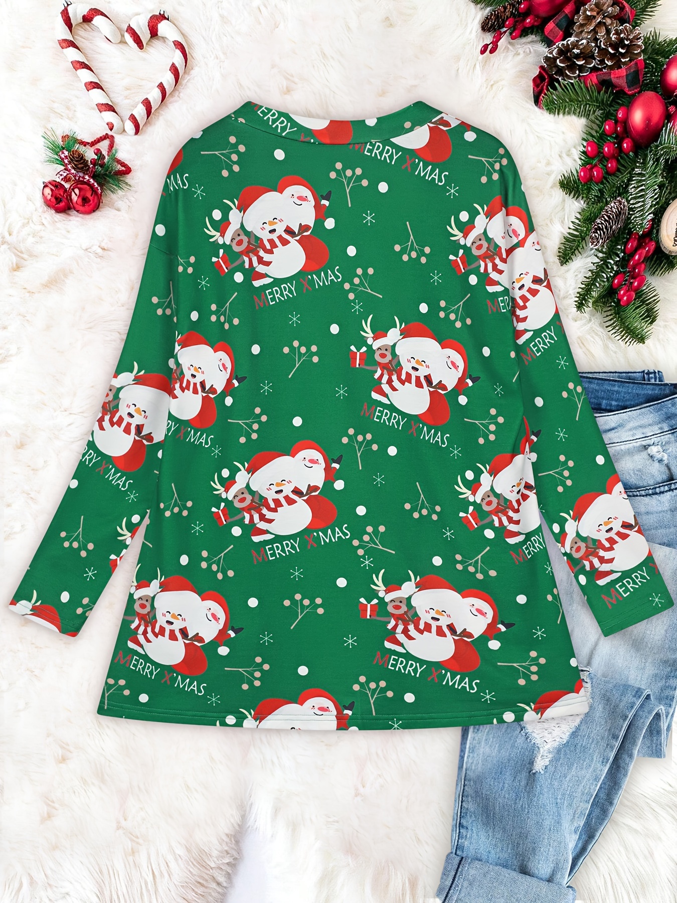 suéter punto festivo navidad mujer larga Temu Dominican Republic