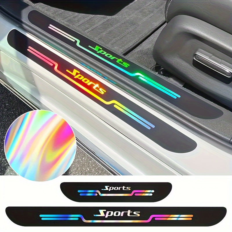 

Lot de 4 Autocollants de Seuil de Laser - Couleurs Néon Sportives, Autocollants de Protection de Coffre Adaptés à Tous les Modèles de Véhicules, Matériau
