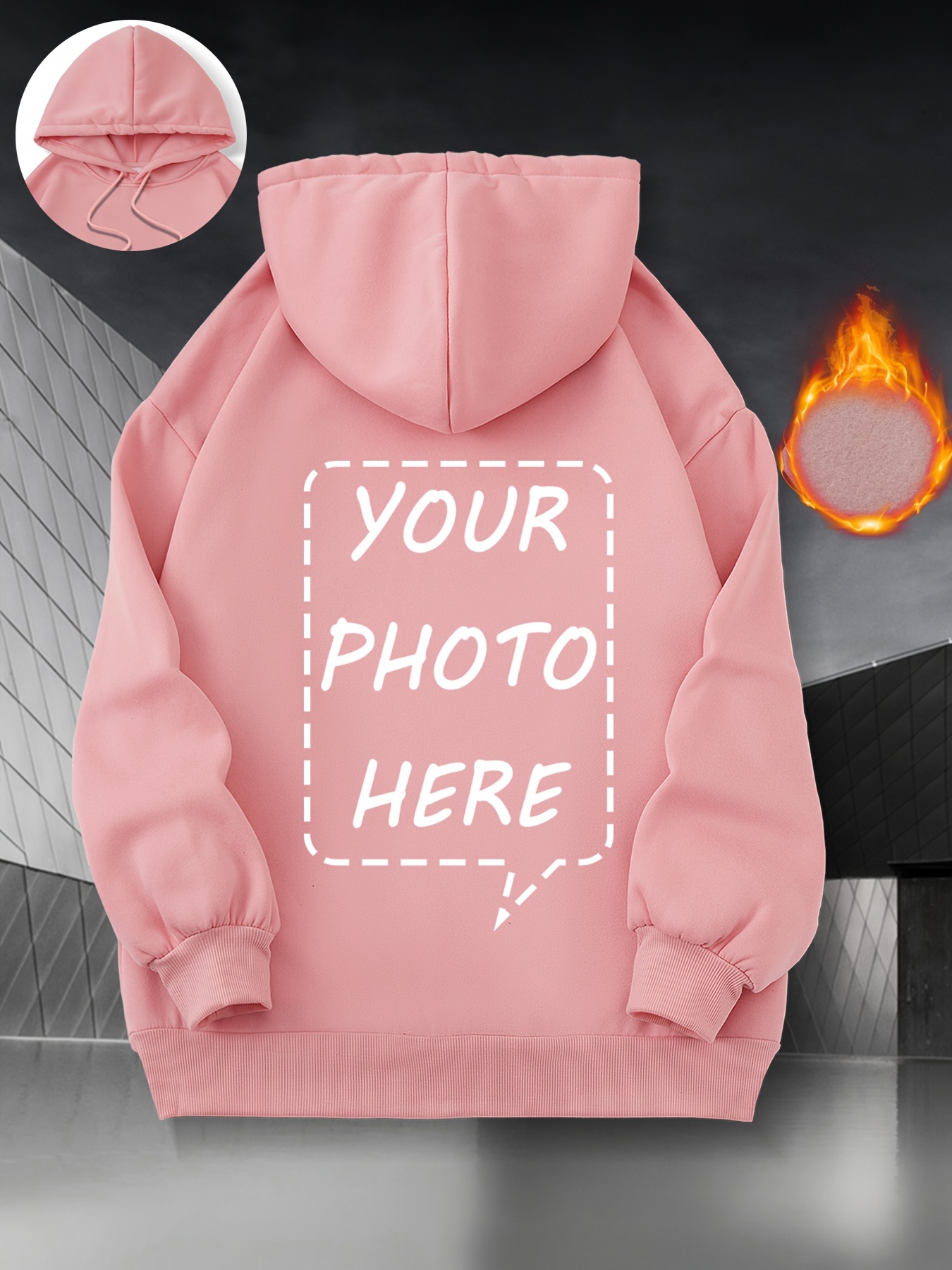 가벼운 디자인 | 맞춤형 사진 백 프린트 후드티 - 패션 지퍼 업 스웨트셔츠, 캥거루 포켓, 캐주얼 다용도 스타일, 커플용 이상적, 세탁기 사용 가능한 폴리에스터, 맞춤형 후드티