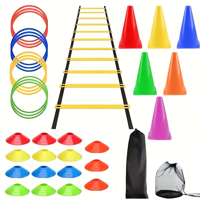 E-shop Outdoor Sport Leiter Set | Perfektes Fußball/ Trainingsausrüstungsset - Inklusive Leiter, Widerstandsschirm, Mehrere