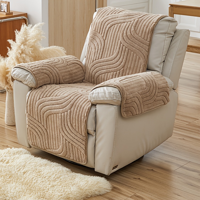 [1pc Soft Velvet Sofa Cover] 1pc Durable Pet-Friendly Soft Velvet Sofa Cover | Machine Washable Polyester Slipcover for Living Room and Office Decor | Mixed Color, 200-250gsm, Elastic-Band Couch Protector