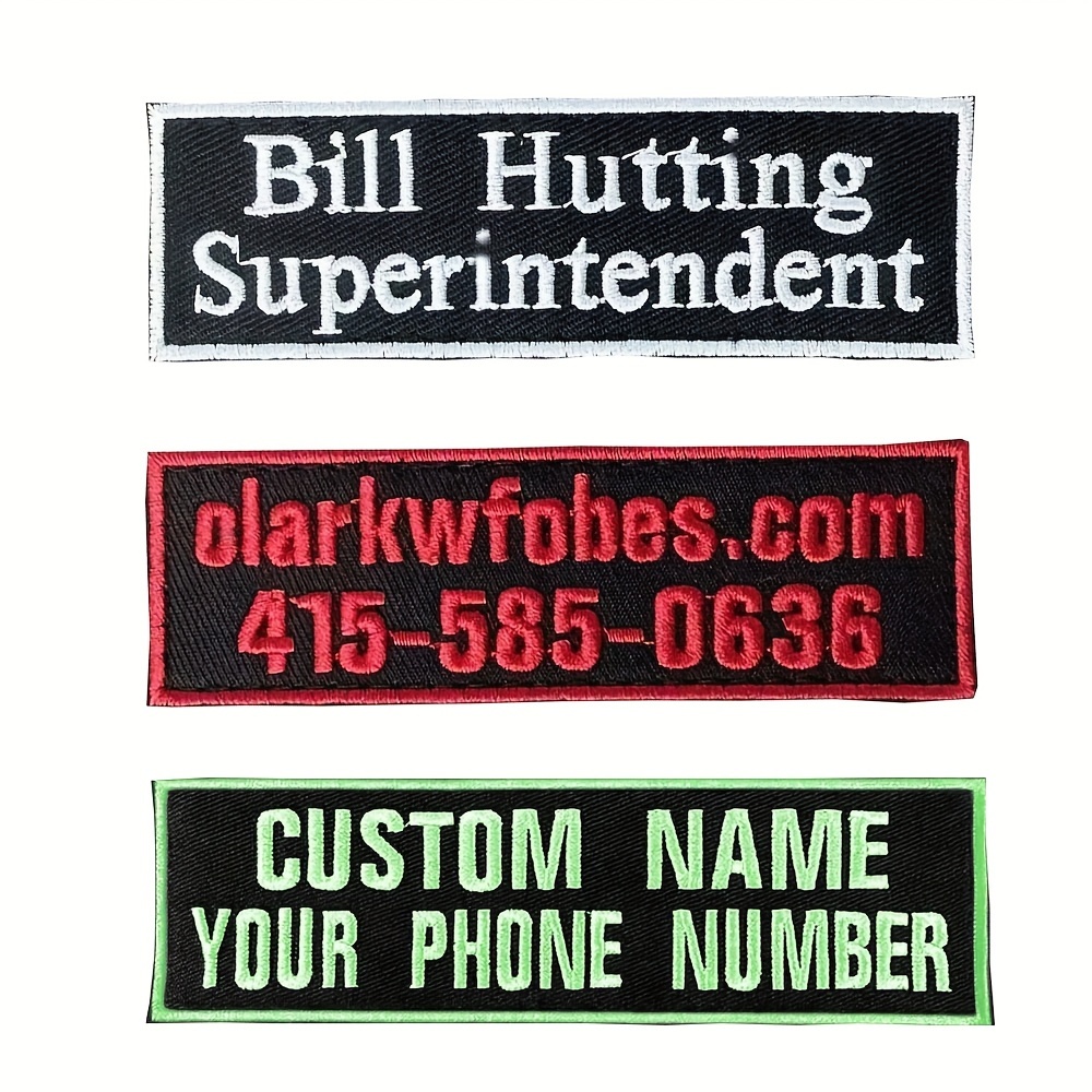 

Customized Embroidered Name Patch, Personalized Tag, Customized Logo Id, For Clothing, Case, Bag, Vest, Jacket, Shirt