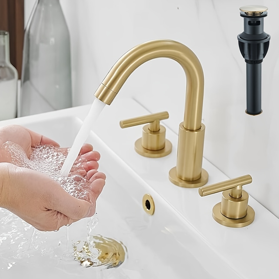 Modern 8-Inch Widespread Bathroom Faucet - Lead-Free Mixer with Pop-Up Drain