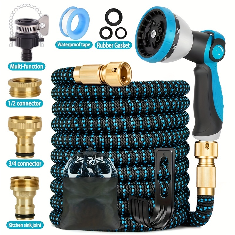 Garden Hose With 10 Functional Nozzles, Wear-, Flexible, Durable, Non-tangled, Portable And Flexible, Outdoor Hose, For The Garden And Outdoor