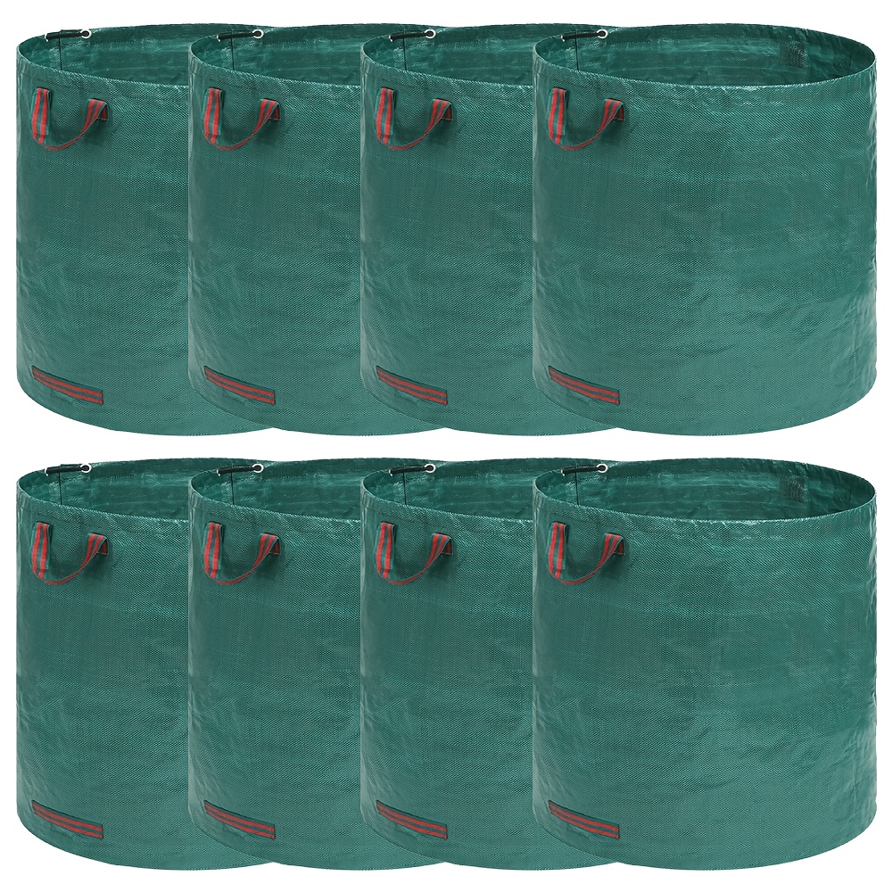8pcs Heavy Duty Garden Garbage Bags With Sturdy Handles Suitable For Collecting Plant Waste, Grass Clippings & Leaf - Capacity Leaf Bags For Lawn Care, Poolside, , Waste Disposal ( )
