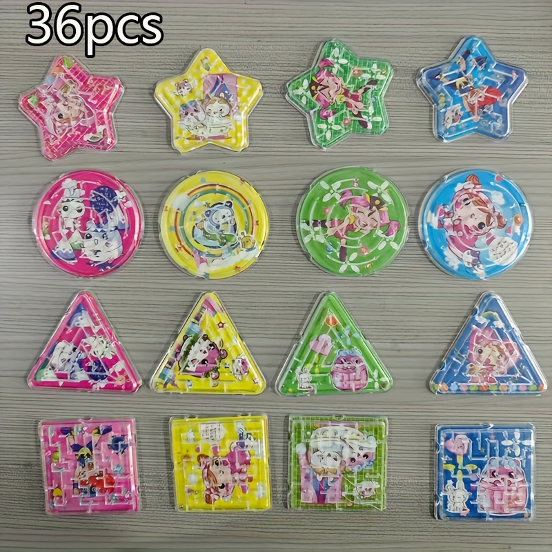 Image of 36pcs Balance Rolling Ball Maze Toys, Hand-eye Coordination Training, Cartoon Patterns, , Suitable For ' Small Gifts, Birthday Presents, Party Favors