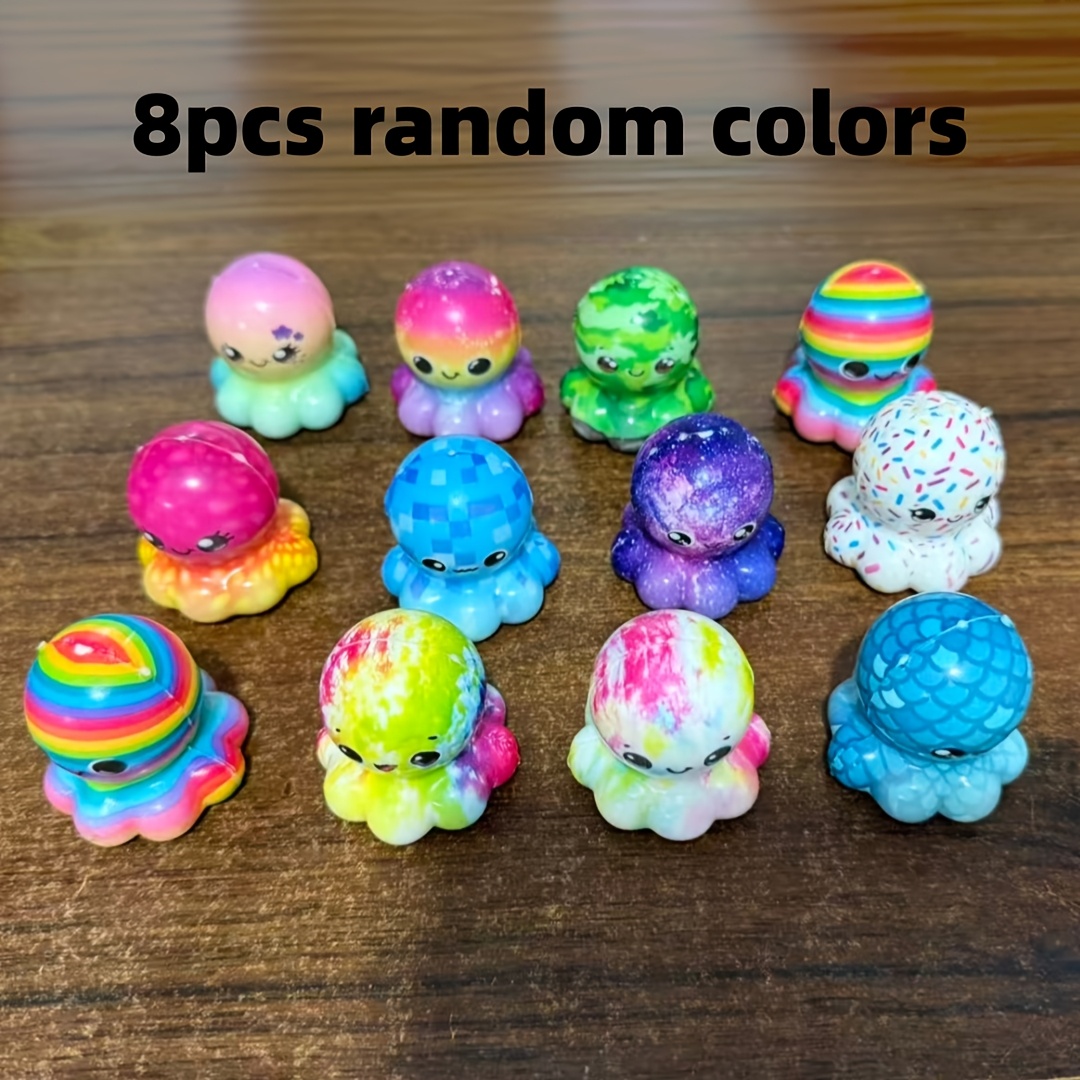 Image of 8pcs Mini Octopus Gifts Bags Colorful Octopus Toys Easter Party Favors Gifts Octopus Fidget Toys Bags Birthday Gifts Home Decoration Pinata Fillers Games Prizes .random Color