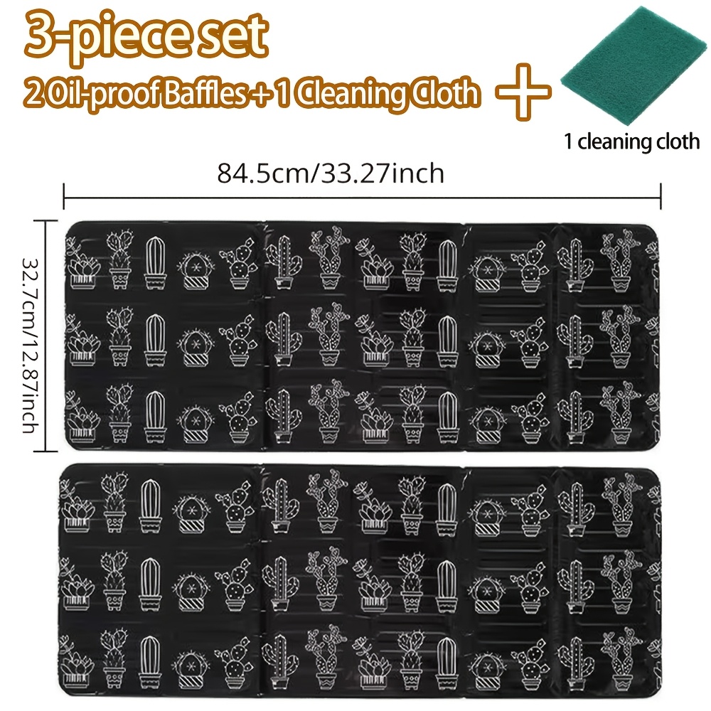TEMU Paraspruzzi per , antispruzzi per olio da cucina, scudo protettivo per piano cottura. Set da 3 pezzi: 2 paraspruzzi + 1 per la pulizia.