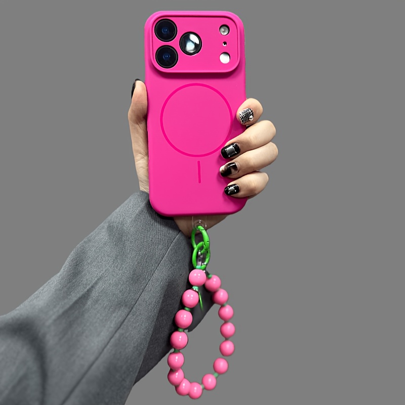 TEMU New Phone Case In French Style Featuring A Beaded Bracelet. In Colors, It Includes A Chic Women's Bracelet For Minimalist Fashion Protection.