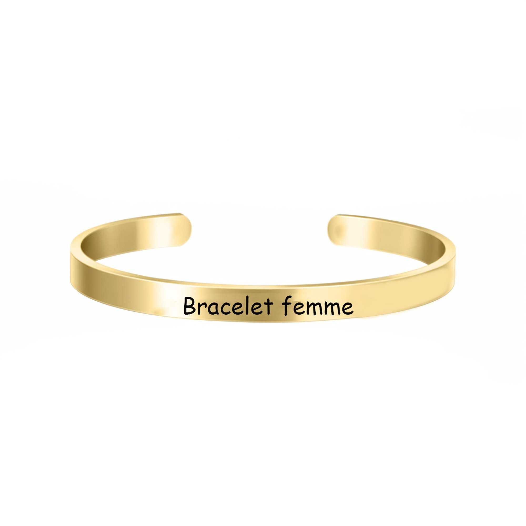 E-shop Individuell graviertes offenes Armband aus Edelstahl, modisches, einfaches Design, -Armband, Weihnachtsarmband für Damen, Muttertag-Armband,