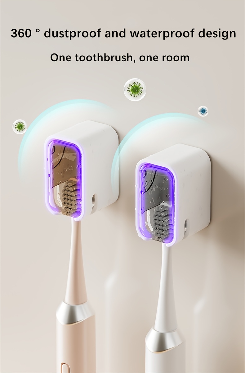 wall mounted toothbrush holder no drill installation mini storage box for electric and manual toothbrushes space saving bathroom accessory plastic material toothbrush storage modern bathroom decor durable plastic bathroom decor and accessories Product details 3