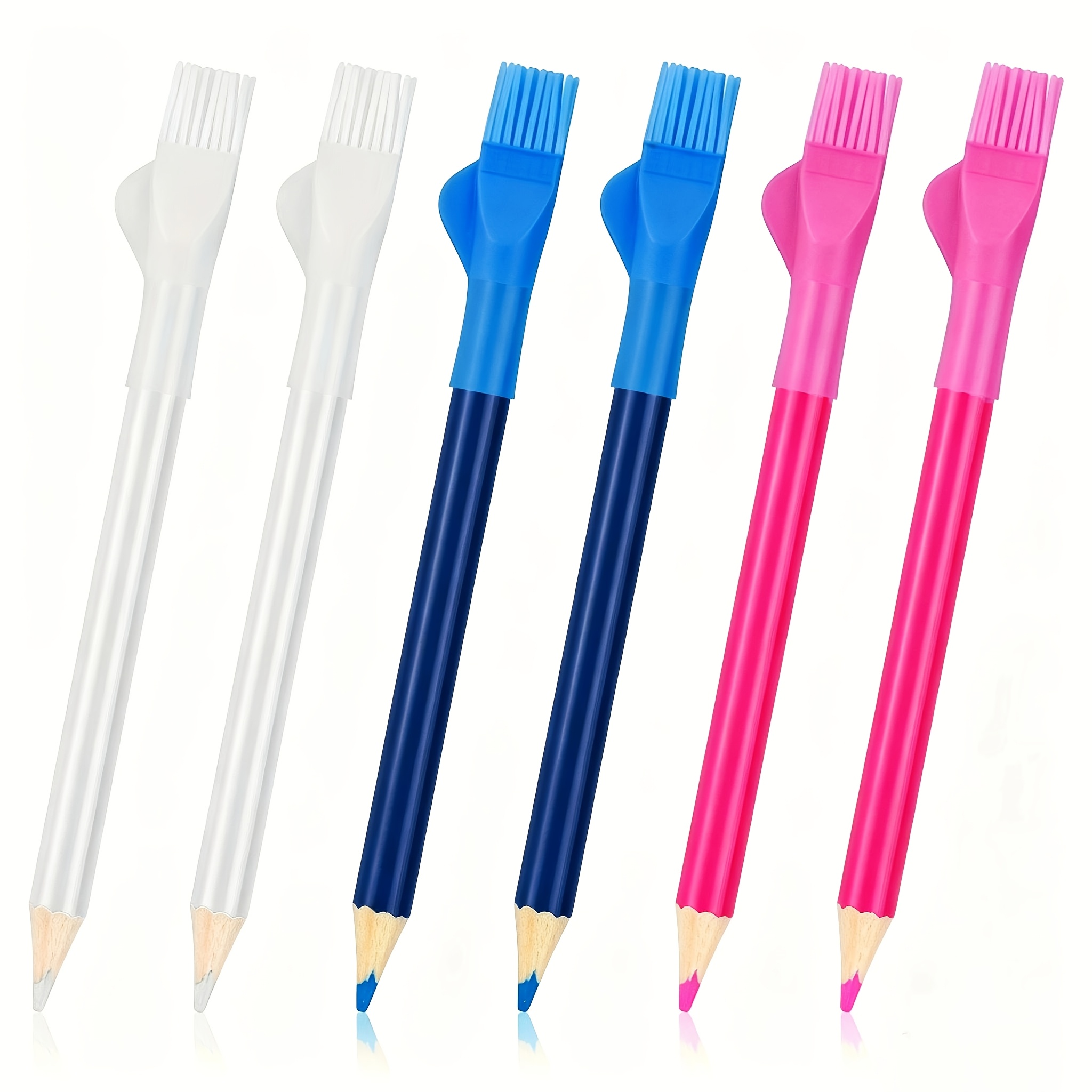 TEMU A Set Of 6 Chalks With Brushes, Water-soluble Sewing Markers, Suitable For Sewing Projects And Garment Making