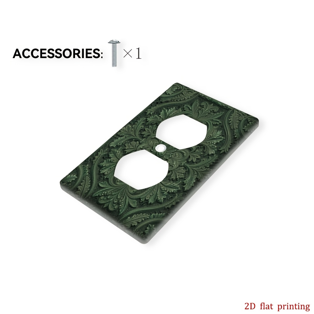 TEMU [Impression Plate 2D] 1pc Plaque de Commutation Éclairage Motif Floral Vert, pour la Décoration Intérieure, Cache-Interrupteur Rustique Facile à
