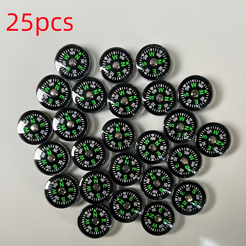 TEMU 15 Out Of 25 Compasses, 15mm Button Compasses, Lightweight Portable Oil-filled Button Compasses - Ideal For Hiking, Camping, And Outdoor