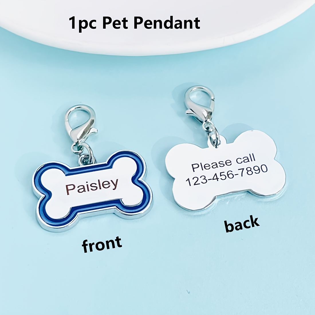 

1pc Pet Pendant, Zinc Alloy Keychain Engraved & Phone , Dog Id Tag, Unisex Keyring For ,