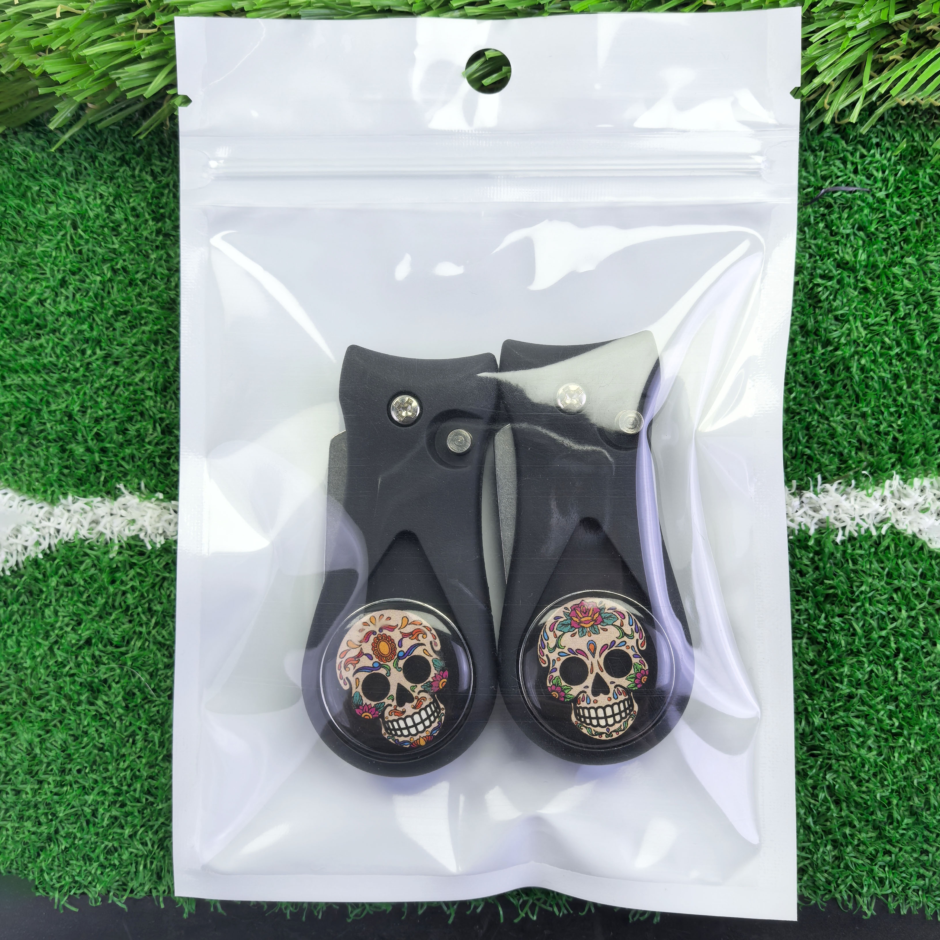 2pcs Magnetic Golf Divot Repair Tool With Cartoon Ball Marker - Stainless Steel, Durable &amp; Portable For Outdoor Use