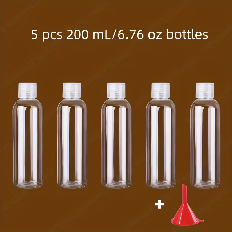 TEMU 5pcs Clear Plastic Travel Bottles - Refillable And Reusable Squeeze Containers For Lotion, Cream, Toner, Body Wash - Leakproof Design, Perfect