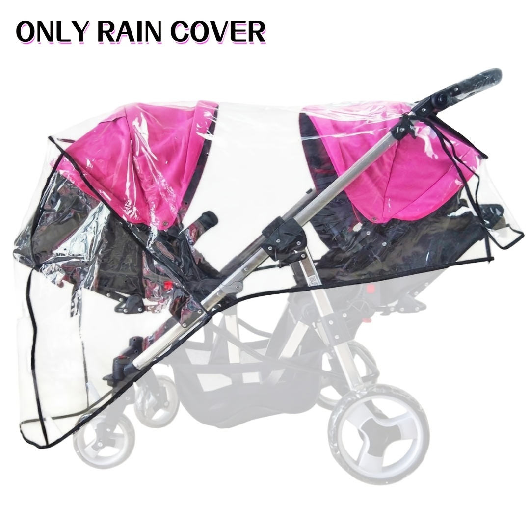 TEMU Housse de transparente pour poussettes - Pare-pluie coupe-vent et respirant adapté aux landaus dos à la route/ la route, intempéries facile à