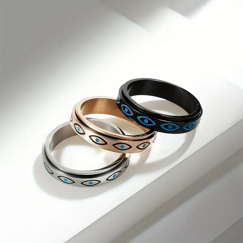 steel eye ring minimalist everyday special occasion jewelry durable rotating perfect halloween christmas thanksgiving gift year round elegant s jewelry unique for teenager Product details 2