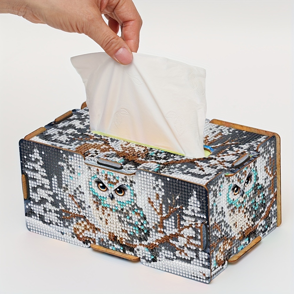 Kit Peinture Diamant Chat - Boîte à Mouchoirs Décorative 22,5x12,7 Cm - DIY Relaxant Pour Débutants, Idée Cadeau Créative