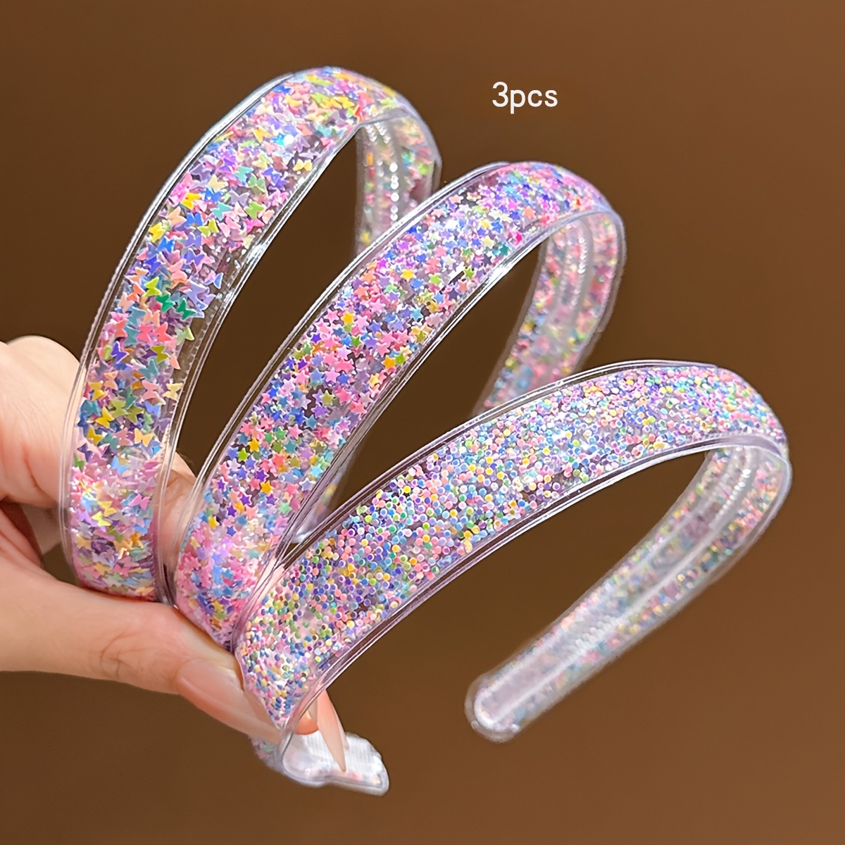 TEMU 3pcs Multicolor Stream Sofa Hoop Hair Additions Suitable For Daily Use Headwear