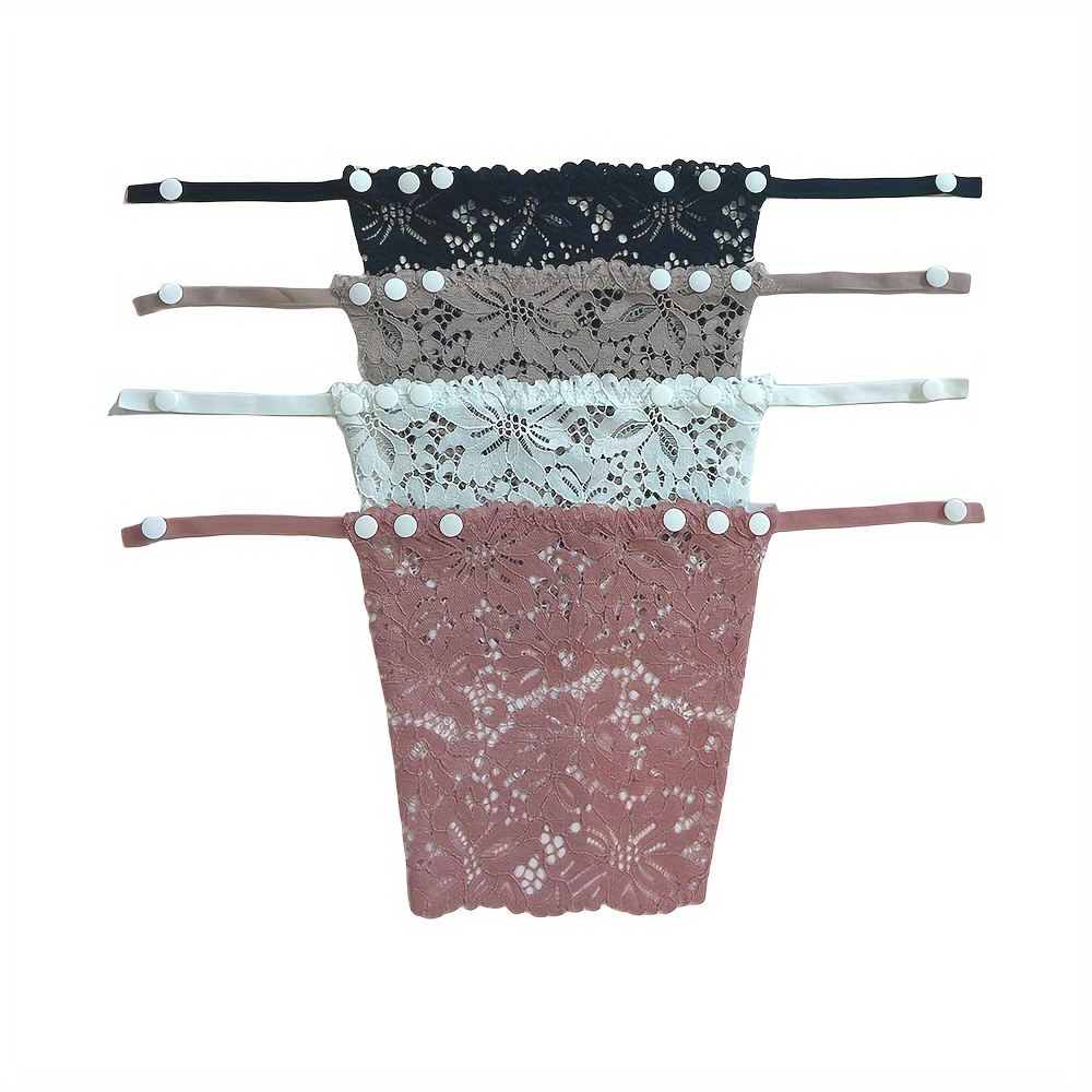 

4pcs Floral Lace Buckle Fixed Anti Slip Chest Shield Pads, Women's Lingerie & Underwear Accessories