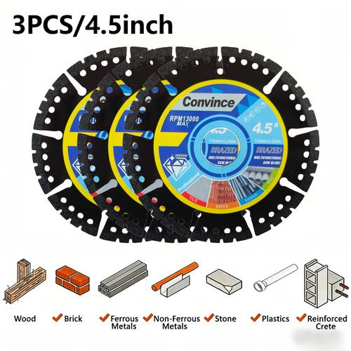3pcs professional metal cutting blade 115x22x5 125x22x5mm steel stone marble iron aluminum concrete cutting versatile cutting disc precise cuts and accessories