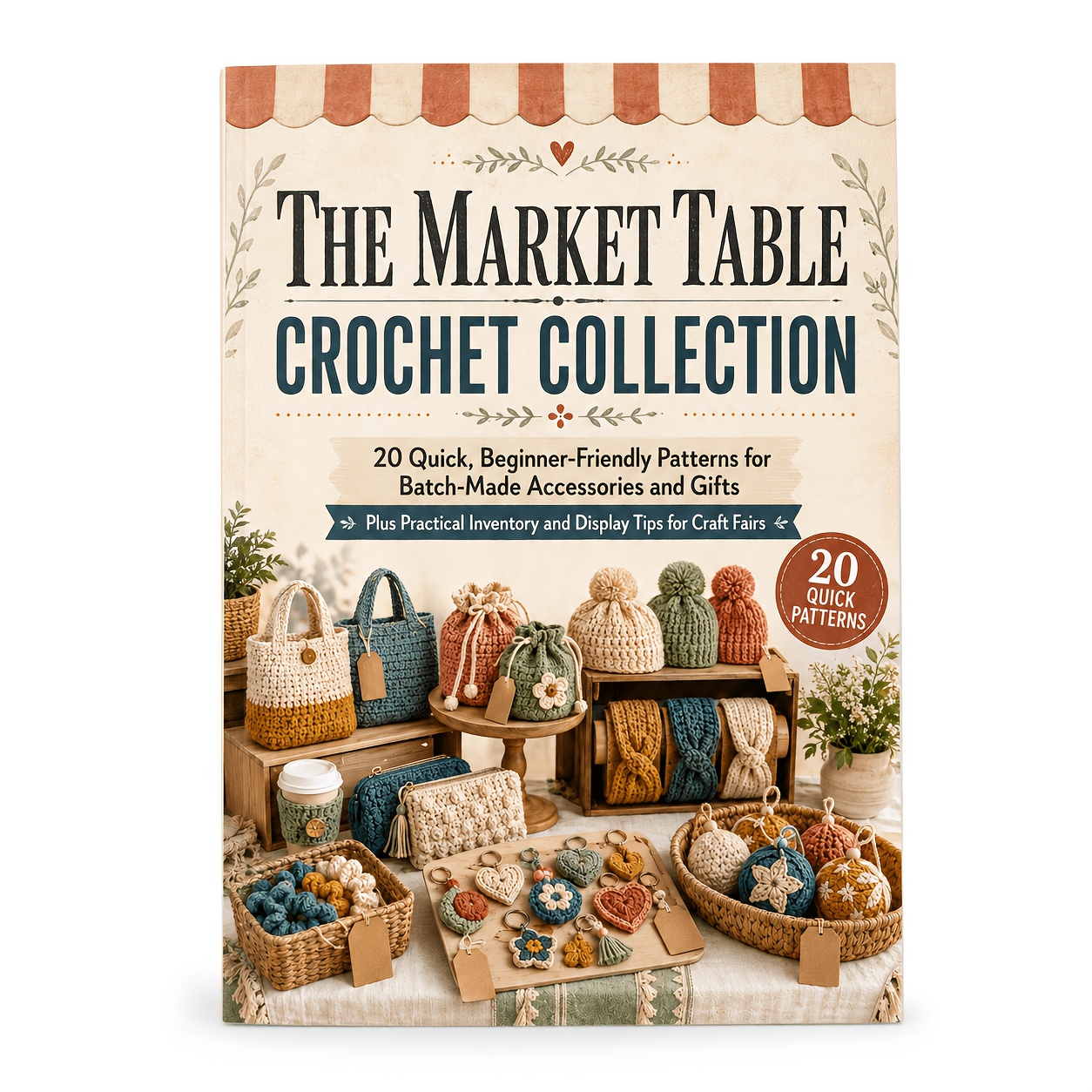 TEMU La Collection Crochet de la Table du Marché : 20 Motifs Rapides et Faciles pour Débutants, Idéaux pour les Accessoires et Cadeaux Faits en Lot,