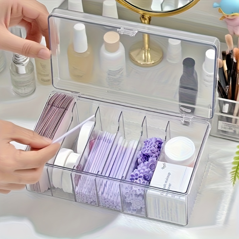 6-Fach Postkarten Aufbewahrungsbox mit transparentem Fach, Badezimmer  Make-up Aufbewahrungsbox fr Paletten * und Beauty-Produkte, Ideal fr  Schminktisch, Schrnke, Schreibtisch Aufbewahrung fr