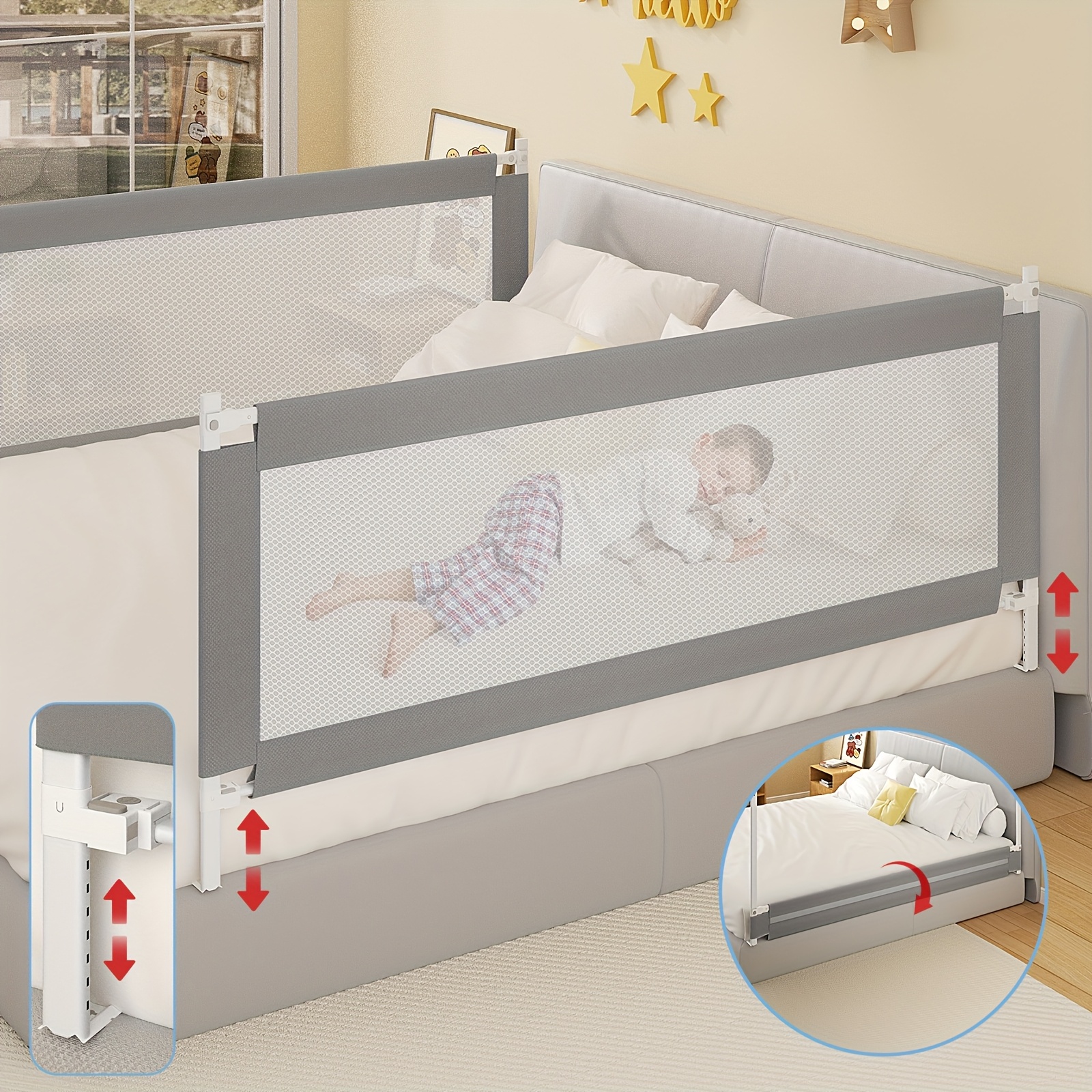 Adjustable Baby Bed Guard For King Size Bed King Size Queen Size - Main Image