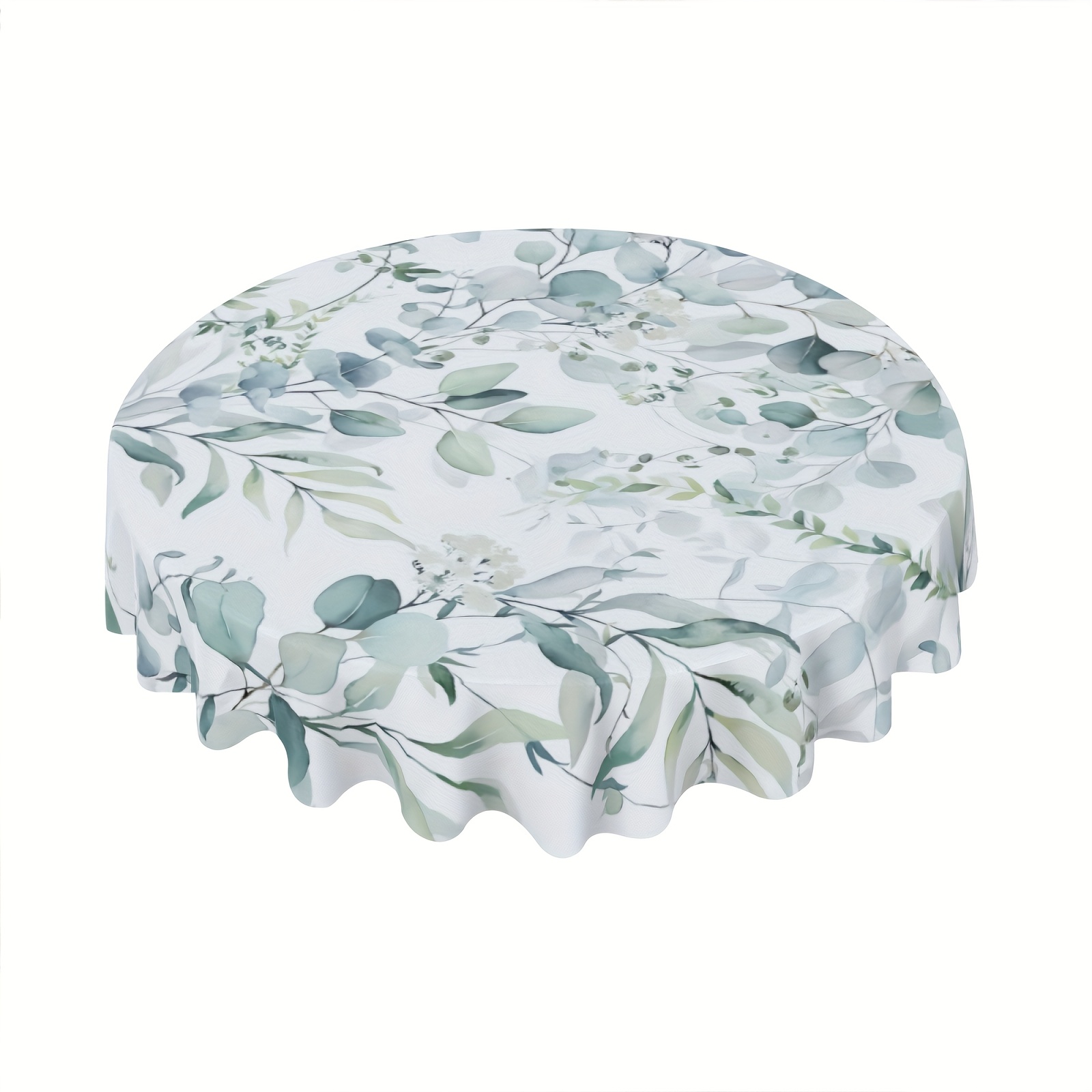 Image of 1pc, Polyester Tablecloth, Watercolor Tablecloth, Leaves Watercolor Table Cloth Washable Reusable For Home Parties Indoor Dinner Outdoor Picnic Kitchen Dining Decor