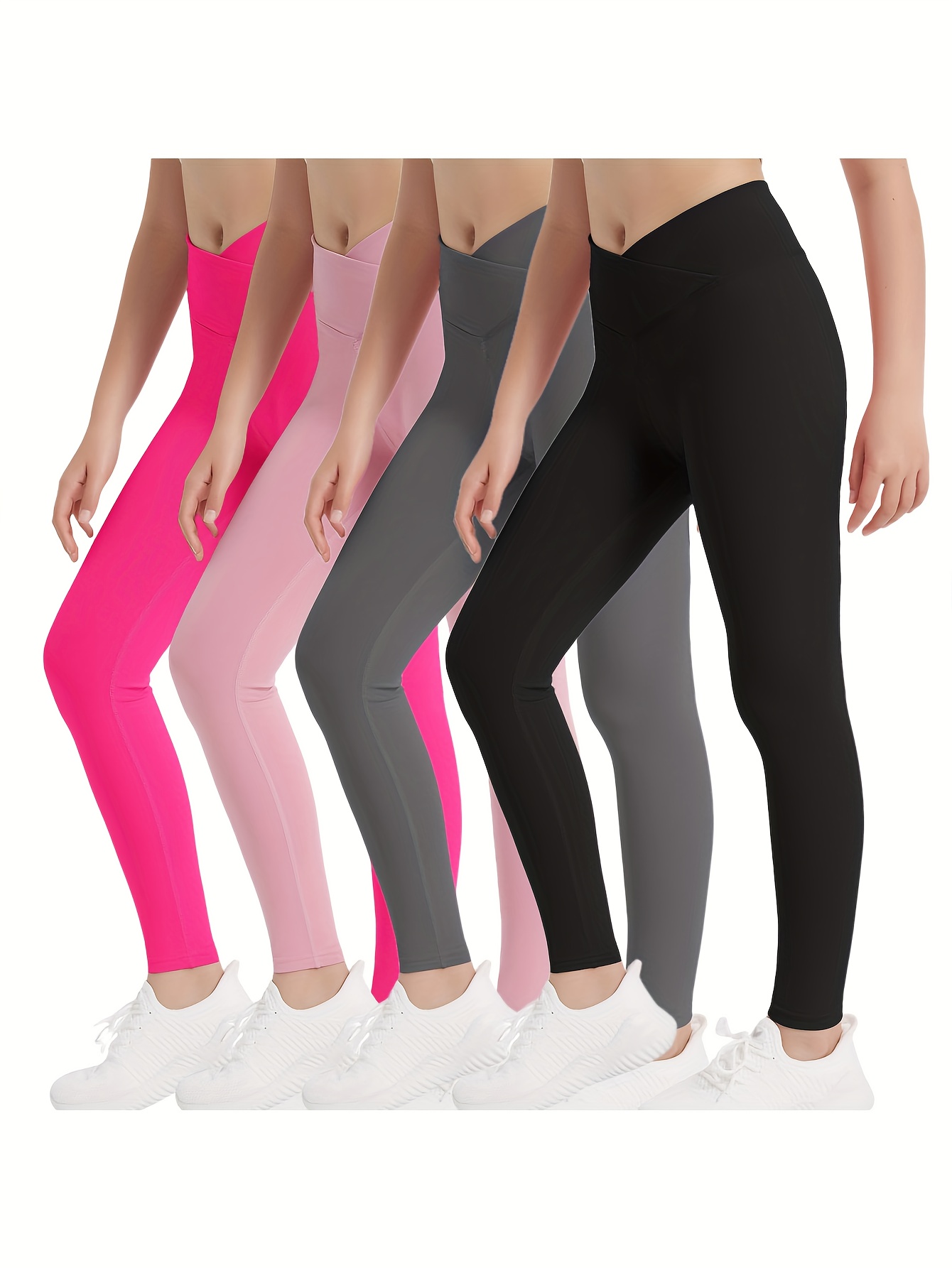 exarus pack girls high waisted yoga pants crossover v Temu