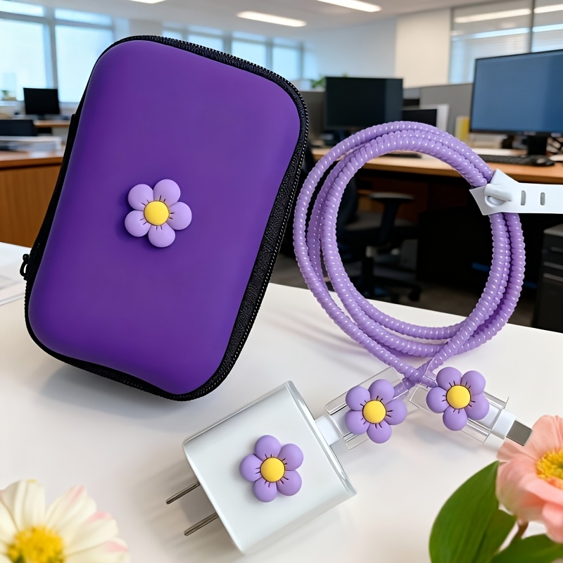 TEMU Juego de 6 fundas para cargador de - Adorables y resistentes, diseñadas para cargadores de iPhone de 18W/20W, auriculares, tarjetas de memoria y