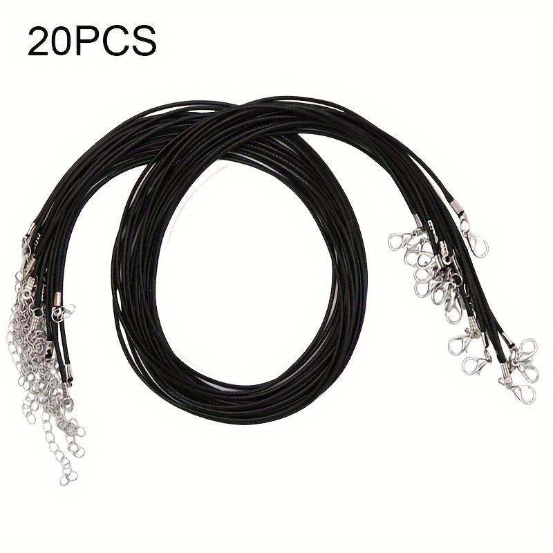 E-shop /100/120 Stück 22 Zoll (56 cm) Mode PU-Leder Halskette Wachsband Schnalle Schwarz 1,5 mm Hochwertige Lose Perlen Schmuckzubehör DIY Accessoires